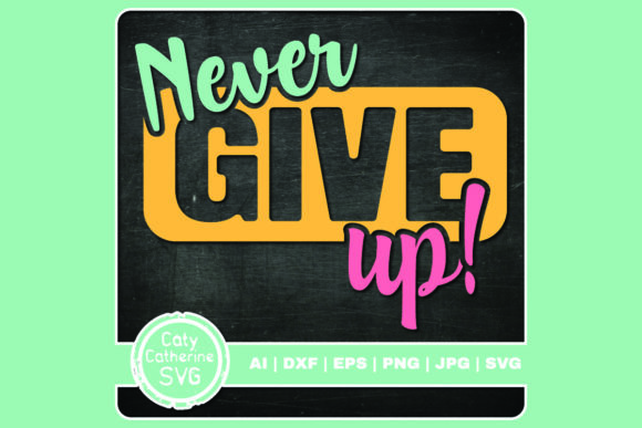 Never Give Up Inspirational Quote