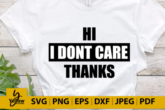 Sarcastic Quote- Hi I Don t Care Thanks